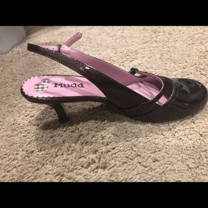 Metallic Plum Brown low heeled Mary Jane